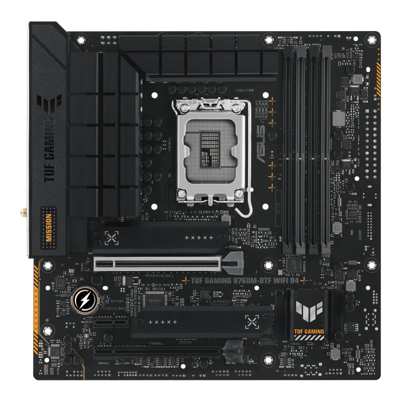 ASUS TUF GAMING B760M-BTF WIFI D4 Intel B760 LGA 1700 micro ATX ASUS TUF GAMING B760M-BTF WIFI D4 Intel B760 LGA 1700 micro ATX