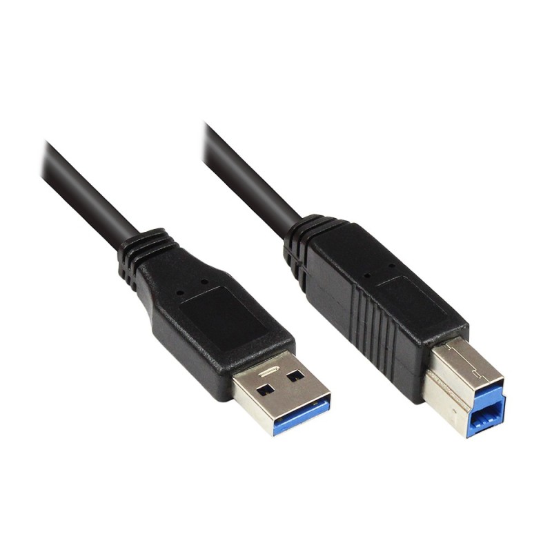 Alcasa 2710-S002 cavo USB USB 3.2 Gen 1 (3.1 Gen 1) 0,2 m USB A USB B Nero