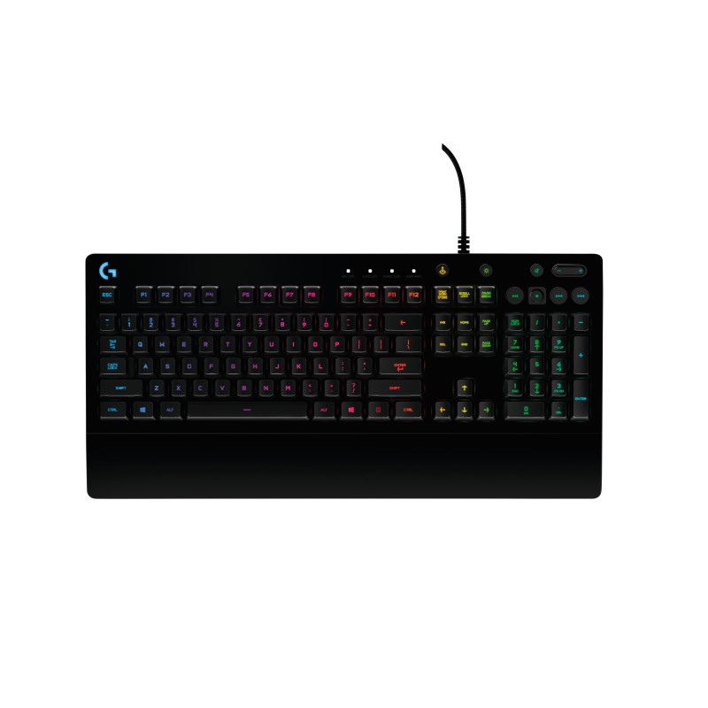 Logitech G G213 Prodigy, Volle Grose (100%), Kabelgebunden, USB, QWERTY, RGB-LED, Schwarz