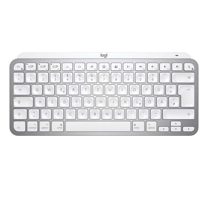 Logitech MX Keys Mini For Mac Minimalist Wireless Illuminated Keyboard tastiera Ufficio Bluetooth QWERTY Inglese Bianco