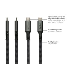 Alcasa 2240-CCT005A cavo USB USB 2.0 2 m USB C Nero