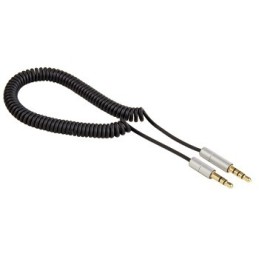 Hama "AluLine" Coiled Cord, 3.5 mm jack, 0.26 m cavo audio 0,26 m 3.5mm Nero