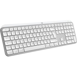 Logitech MX Keys S for Mac tastiera Ufficio RF senza fili + Bluetooth QWERTZ Tedesco Alluminio, Bianco