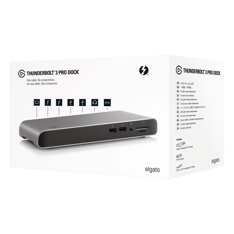 Elgato 10DAC8501 replicatore di porte e docking station per laptop Thunderbolt 3 Nero, Grigio