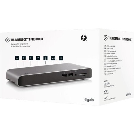 Elgato 10DAC8501 replicatore di porte e docking station per laptop Thunderbolt 3 Nero, Grigio