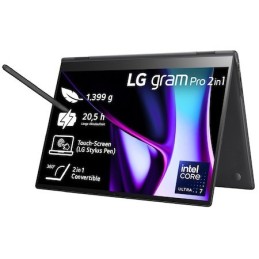 LG Gram Pro 16T90SP Intel Core Ultra 7 155H Ibrido (2 in 1) 40,6 cm (16") Touch screen WQXGA+ 16 GB LPDDR5x-SDRAM 1 TB SSD