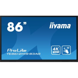 iiyama TE8612MIS-B3AG visualizzatore di messaggi Design chiosco 2,18 m (86") LCD Wi-Fi 400 cd m² 4K Ultra HD Nero Touch screen