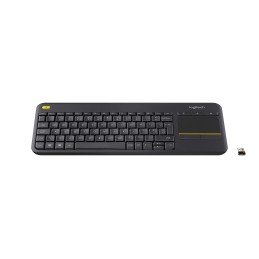 Logitech K400 Plus Tv tastiera Casa RF Wireless AZERTY Belga Nero