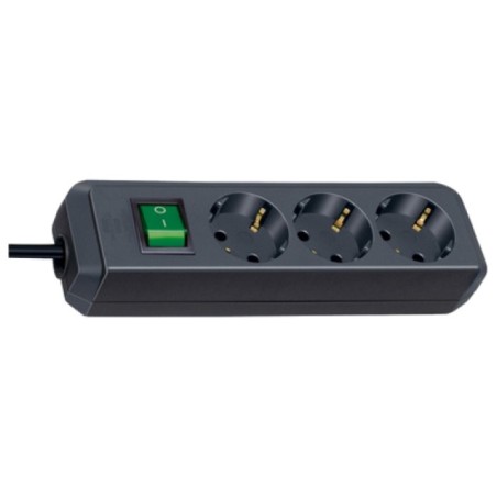 Brennenstuhl Eco-Line with switch and 1,5 mm² Ø cable prolunghe e multiple 5 m 3 presa(e) AC Nero