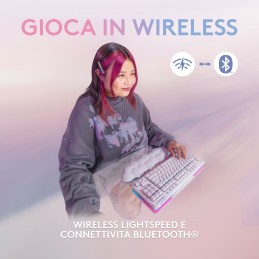 Logitech G G715 tastiera Giocare RF senza fili + Bluetooth QWERTY US International Bianco