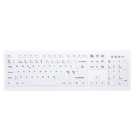 CHERRY AK-C8100F-FUS-W NOR tastiera Medico RF Wireless QWERTY Norvegese Bianco