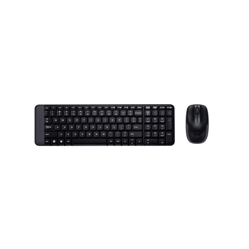 Logitech Wireless Combo MK220, Volle Grose (100%), Kabellos, USB, Schwarz, Maus enthalten