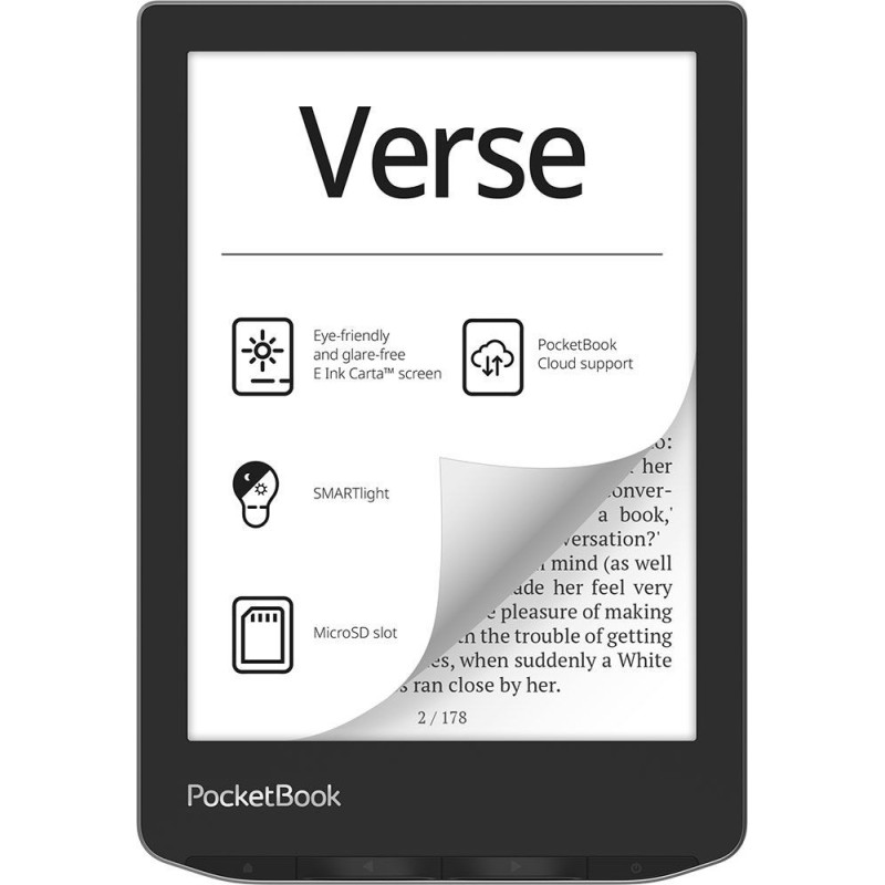 PocketBook Verse lettore e-book 8 GB Wi-Fi Grigio