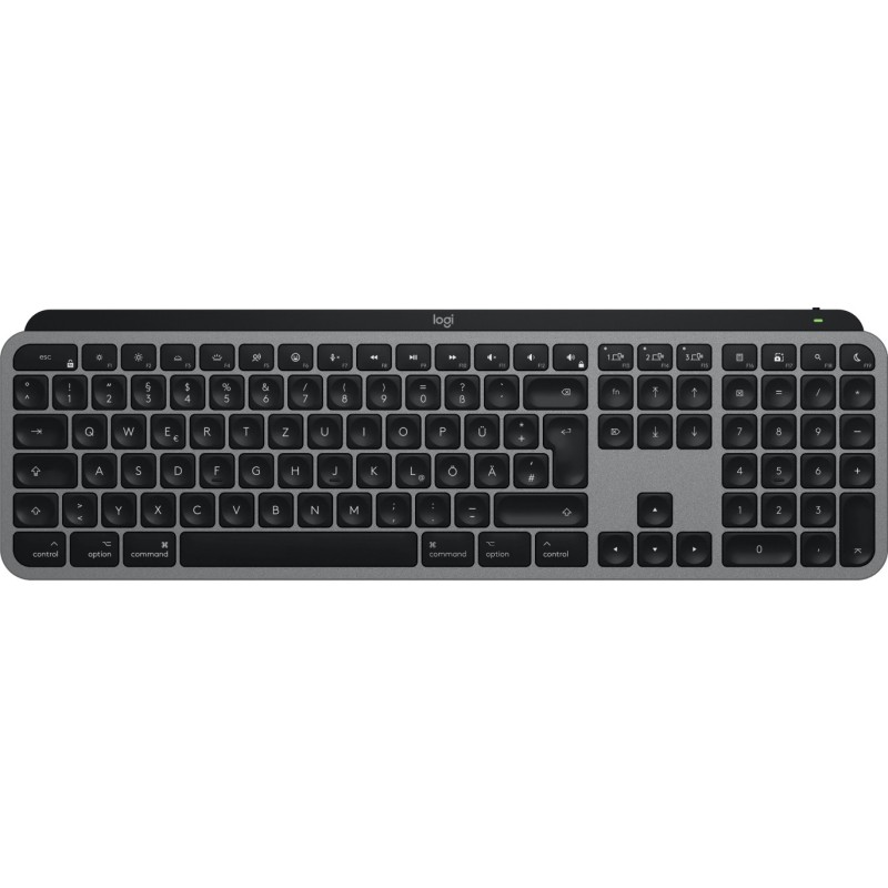 Logitech MX Keys S for Mac tastiera Ufficio RF senza fili + Bluetooth QWERTZ Tedesco Alluminio, Nero