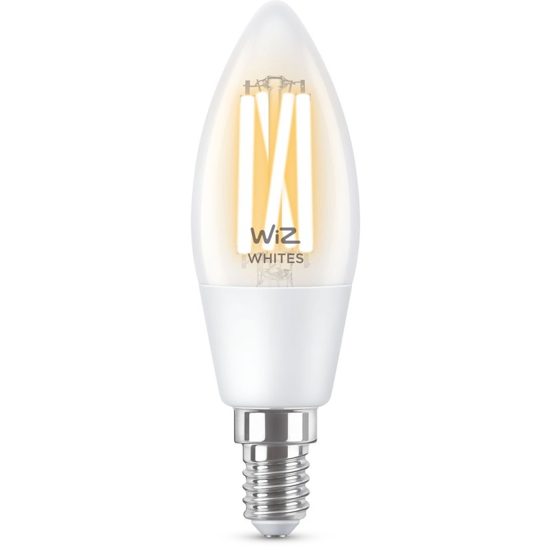 WiZ Lampadina Smart Filament Dimmerabile Luce Bianca da Calda a Fredda Attacco E14 40W Candela