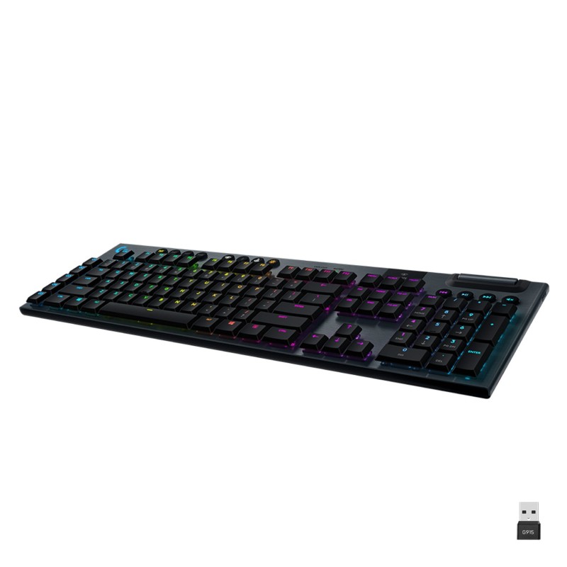 Logitech G G915 tastiera Giocare RF senza fili + Bluetooth QWERTY Inglese Carbonio