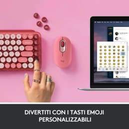 Logitech POP Keys Tastiera Meccanica Wireless con Tasti Emoji Personalizzabili, Design Compatto Durevole, Connettività