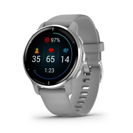 Garmin Venu 2 Plus GPS 3,3 cm (1.3") AMOLED 43 mm Digitale 416 x 416 Pixel Touch screen Grigio, Argento Wi-Fi GPS (satellitare)