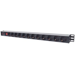Intellinet 714044 unità di distribuzione dell'energia (PDU) 12 presa(e) AC 1U Nero