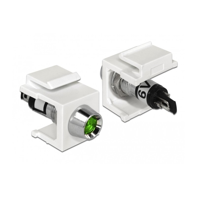 DeLOCK 86448 cavo di collegamento Keystone LED Nero, Verde, Acciaio inox, Bianco