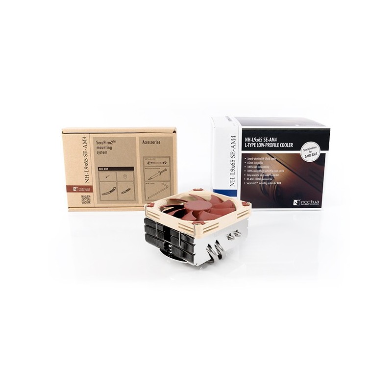 Noctua NH-L9X65 SE-AM4 sistema di raffreddamento per computer Processore Refrigeratore Beige, Marrone, Acciaio inox