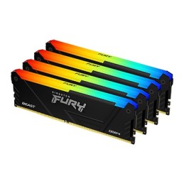 Kingston Technology FURY 128GB 3600MT s DDR4 CL18 DIMM (Kit da 4) Beast RGB