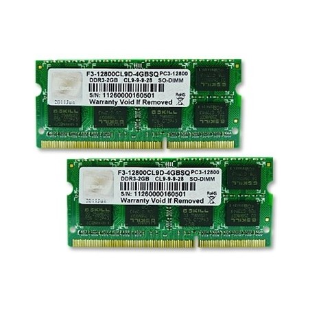 G.Skill 4GB DDR3-1600 SQ memoria 2 x 2 GB 1600 MHz