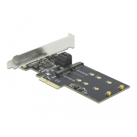 DeLOCK Scheda PCI Express x4 a 3 porte SATA e 2 slot M.2 Key B - Fattore di forma a basso profilo