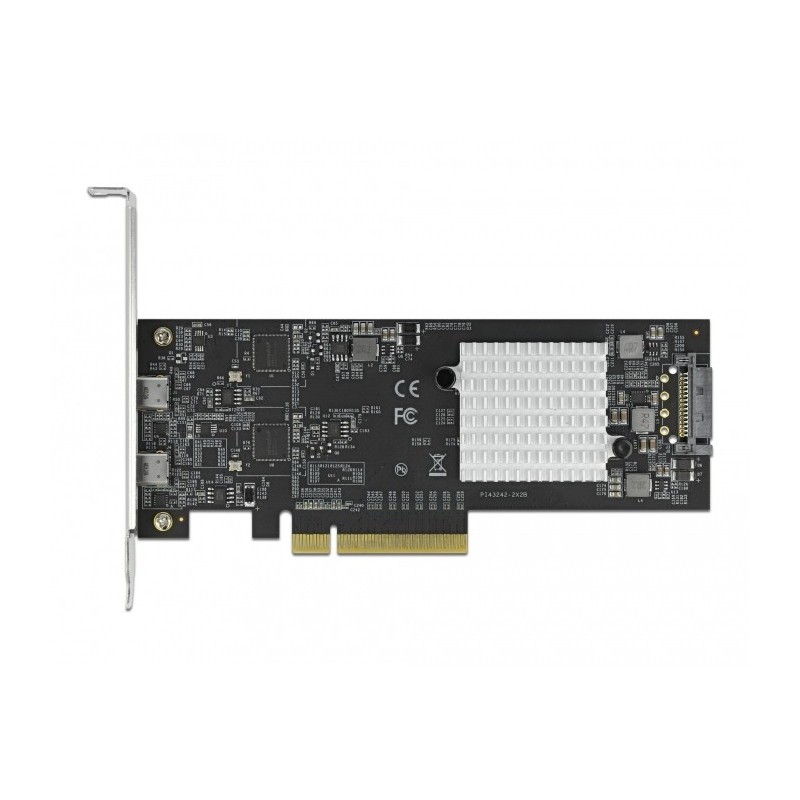 DeLOCK Scheda PCI Express x8 per 2 x SuperSpeed USB 20 Gbps (USB 3.2 Gen 2x2) USB Type-C femmina esterno - Fattore di forma a