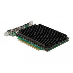 DeLOCK Scheda PCI Express x16 a 4 x interno NVMe M.2 Chiave M con dissipatore di calore - Biforcazione