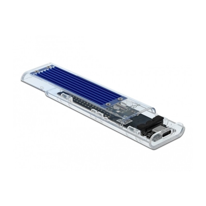 DeLOCK Custodia esterna per SSD PCIe NVME M.2 con USB Type-C femmina trasparente