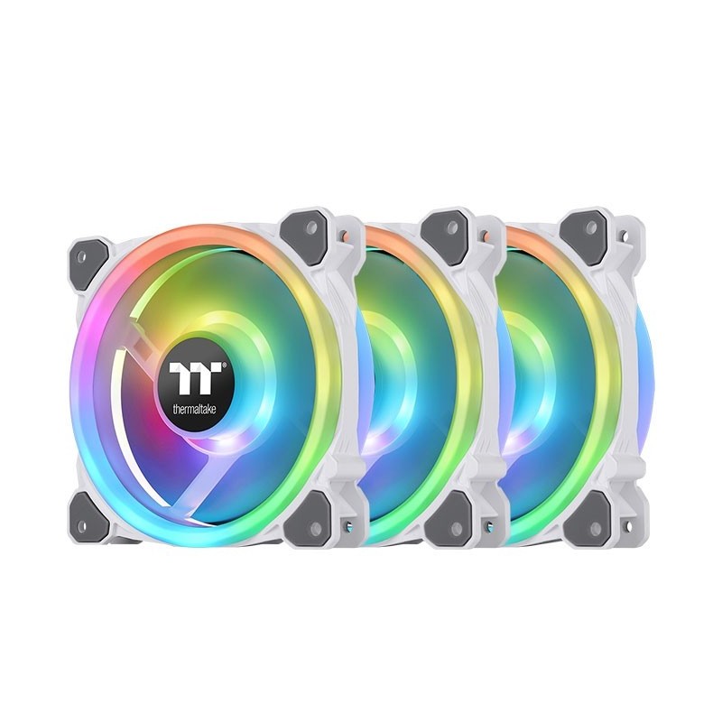 Thermaltake Riing Trio 12 RGB Radiator Fan White TT Premium Edition Universale Ventilatore 12 cm Bianco 3 pz