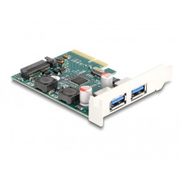 DeLOCK Scheda PCI Express x4 per 2 x USB 10 Gbps Tipo-A femmina esterno - Form Factor a Basso Profilo