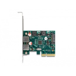 DeLOCK Scheda PCI Express x4 per 2 x USB 10 Gbps Tipo-A femmina esterno - Form Factor a Basso Profilo