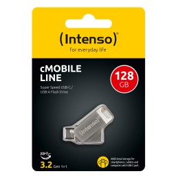 Intenso cMobile Line unità flash USB 128 GB USB Type-A   USB Type-C 3.2 Gen 1 (3.1 Gen 1) Argento