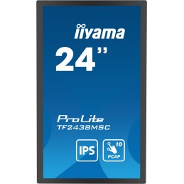 iiyama TF2438MSC-B1 visualizzatore di messaggi Pannello A digitale 61 cm (24") LED 600 cd m² Full HD Nero Touch screen