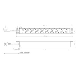 EFB Elektronik EK631DE.1 prolunghe e multiple 2 m 9 presa(e) AC Interno Nero