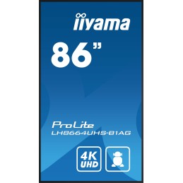 iiyama LH8664UHS-B1AG visualizzatore di messaggi Pannello A digitale 2,18 m (86") LED Wi-Fi 500 cd m² 4K Ultra HD Nero