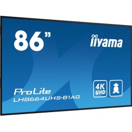 iiyama LH8664UHS-B1AG visualizzatore di messaggi Pannello A digitale 2,18 m (86") LED Wi-Fi 500 cd m² 4K Ultra HD Nero