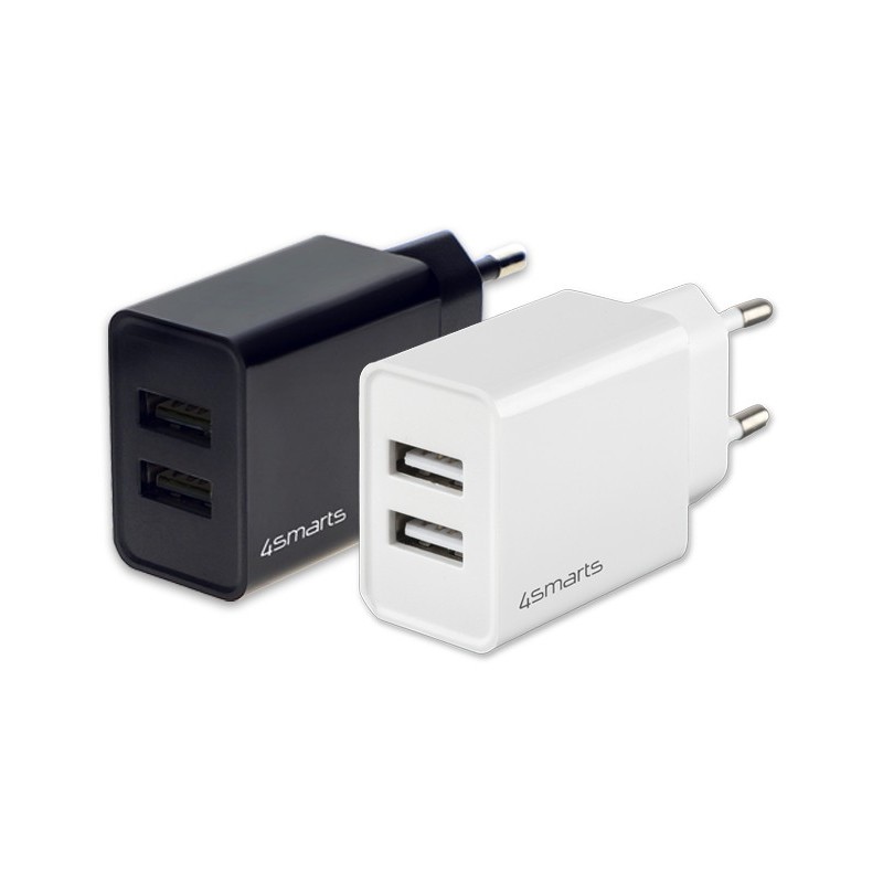 4smarts VoltPlug Dual Fotocamera, Altoparlante portatile, Smartphone, Tablet Nero AC Interno