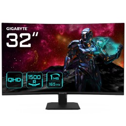 GIGABYTE GS32QC 31.5" Monitor da Gioco Curvo QHD - 2560 x 1440, 1500R, 165Hz, 1ms, 300 cd m², FreeSync Premium, HDR Ready, HDMI