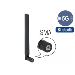 DeLOCK Antenna 5G LTE con SMA maschio -3,3 - 1,3 dBi omnidirezionale con giunto inclinabile nero