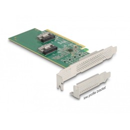 DeLOCK Scheda PCI Express 4.0 x16 a 4 x SFF-8639 NVMe - Biforcazione - Fattore di forma a basso profilo