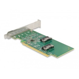 DeLOCK Scheda PCI Express 4.0 x16 a 4 x SFF-8639 NVMe - Biforcazione - Fattore di forma a basso profilo