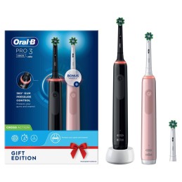 Oral-B Pro 3 3900N Gift Edition Adulto Spazzolino rotante-oscillante Nero, Rosa