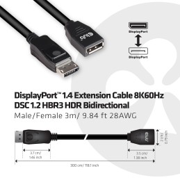 CLUB3D cac-1023 3 m DisplayPort Nero