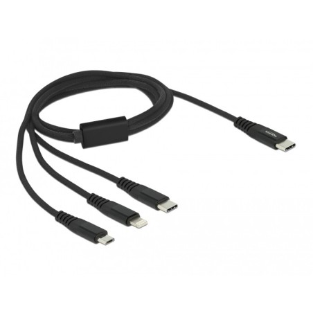 DeLOCK Cavo di ricarica USB 3 in 1 USB Type-C a Lightning   Micro USB   USB Type-C da 1 m