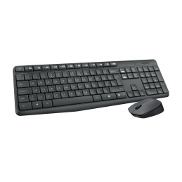Logitech MK235 tastiera Mouse incluso Casa USB QWERTY US International Grigio
