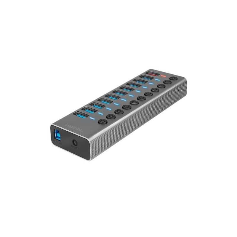 LogiLink UA0388 hub di interfaccia USB 3.2 Gen 1 (3.1 Gen 1) Type-B 5000 Mbit s Grigio