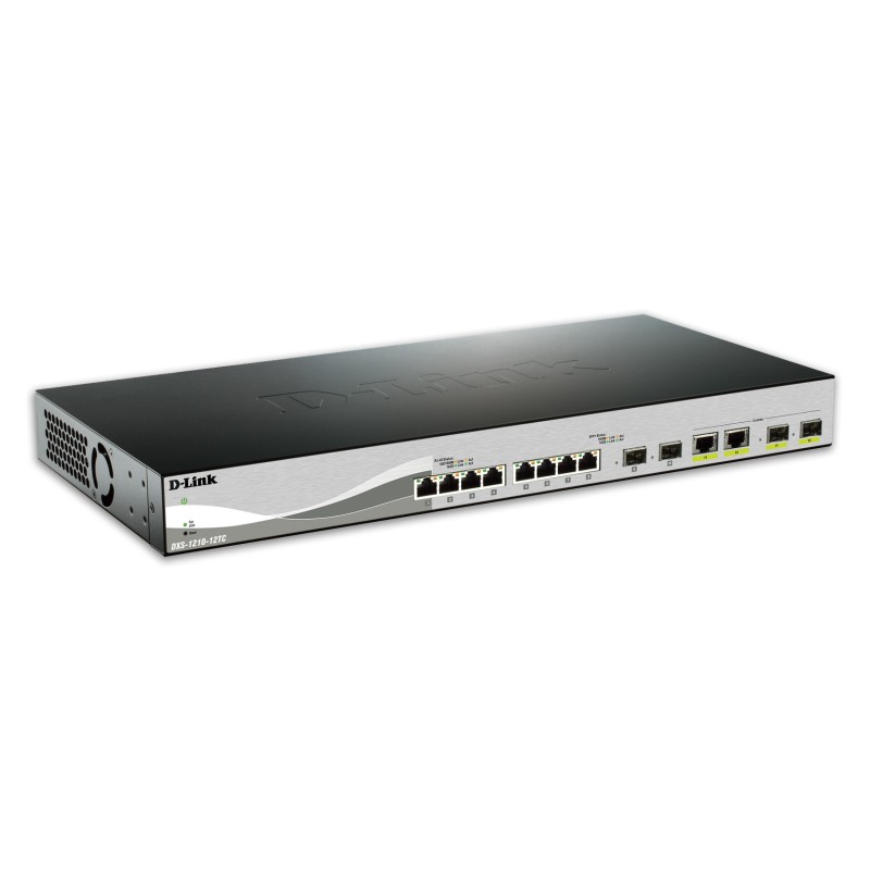 D-Link DXS-1210-12TC E switch di rete Gestito L2 10G Ethernet (100 1000 10000) 1U Nero, Argento